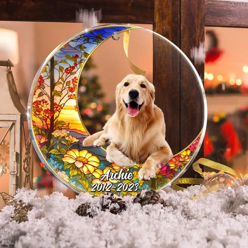 Personalized Dog Memorial Acrylic Ornament, Meaningful Memorial Ornament Gift For Dog Mom Dad Family