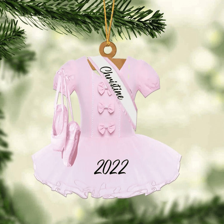 Personalized Ballet Dance Dress Acrylic Ornament, Custom Christmas Ornament Gift For Daughter, Granddaughter