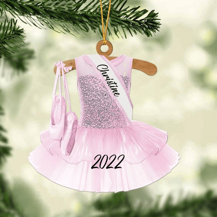 Personalized Ballet Dance Dress Acrylic Ornament, Custom Christmas Ornament Gift For Daughter, Granddaughter
