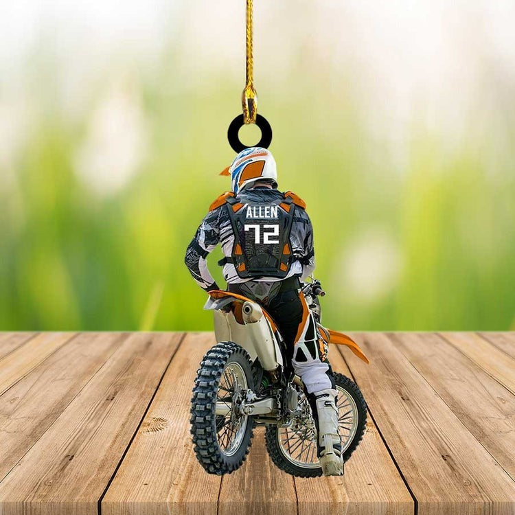Personalized Motocross Racer Acrylic Keychain, Customized Acrylic Keychain For Motocross Lovers