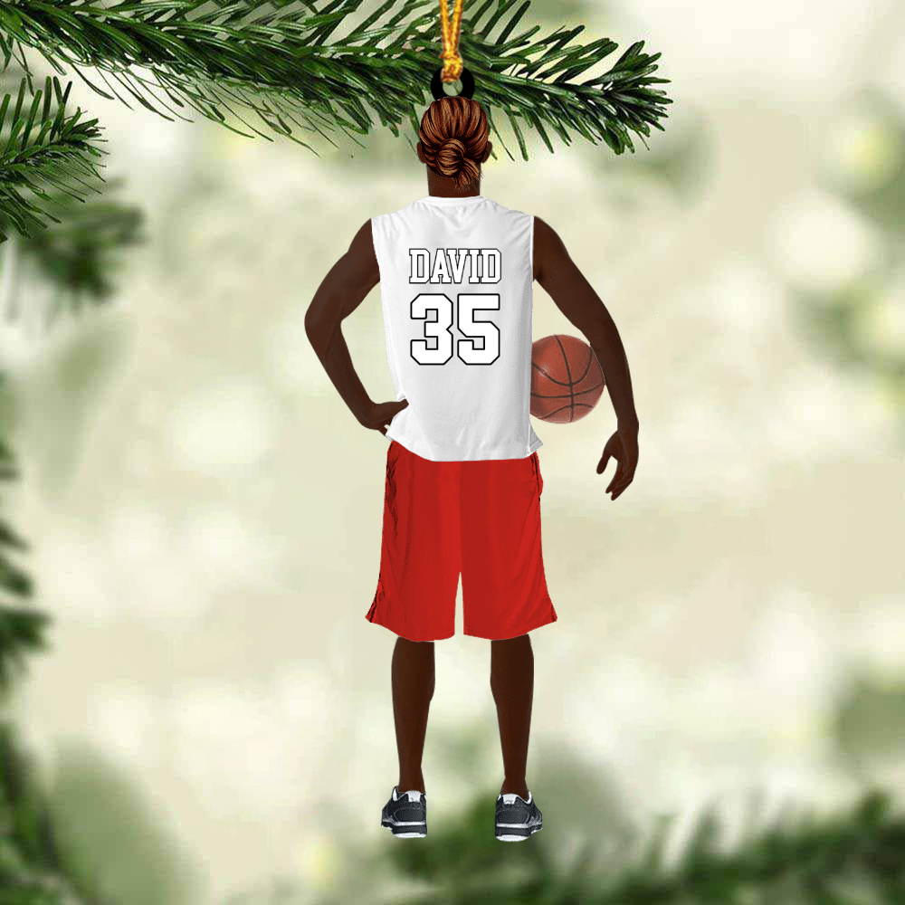 Personalized Basketball Man, Basketball Boy Holding Christmas Ornament, Basketball Team Gift For Basketball Lovers