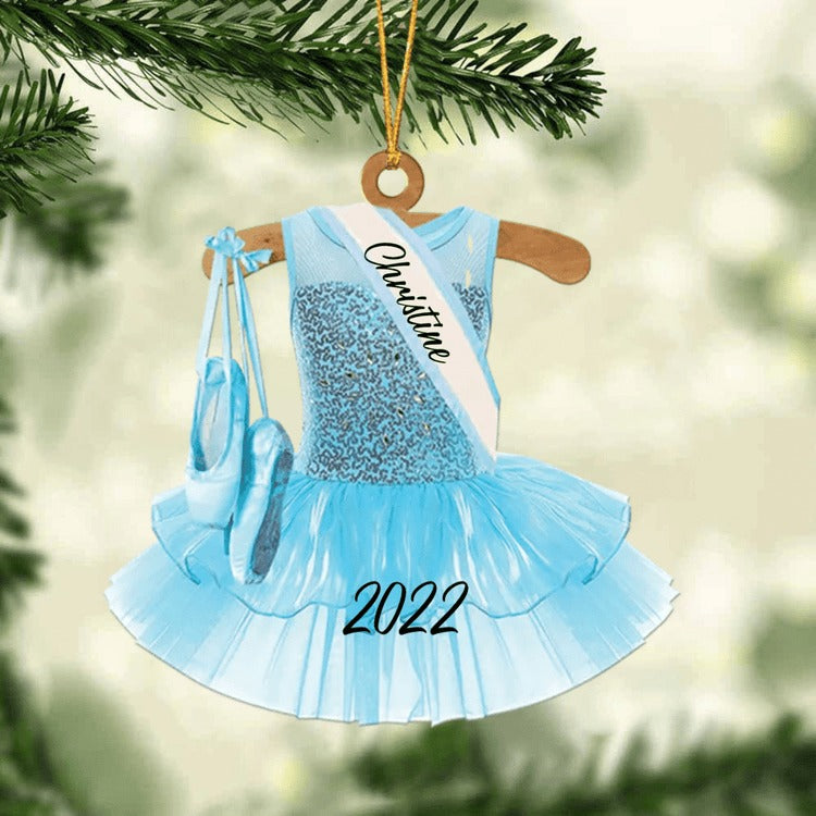 Personalized Ballet Dance Dress Acrylic Ornament, Custom Christmas Ornament Gift For Daughter, Granddaughter