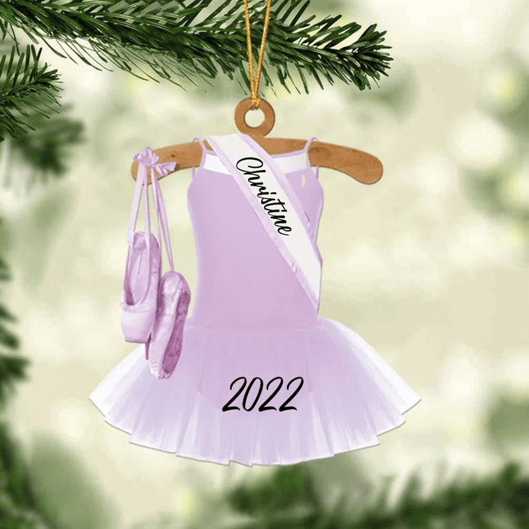 Personalized Ballet Dance Dress Acrylic Ornament, Custom Christmas Ornament Gift For Daughter, Granddaughter