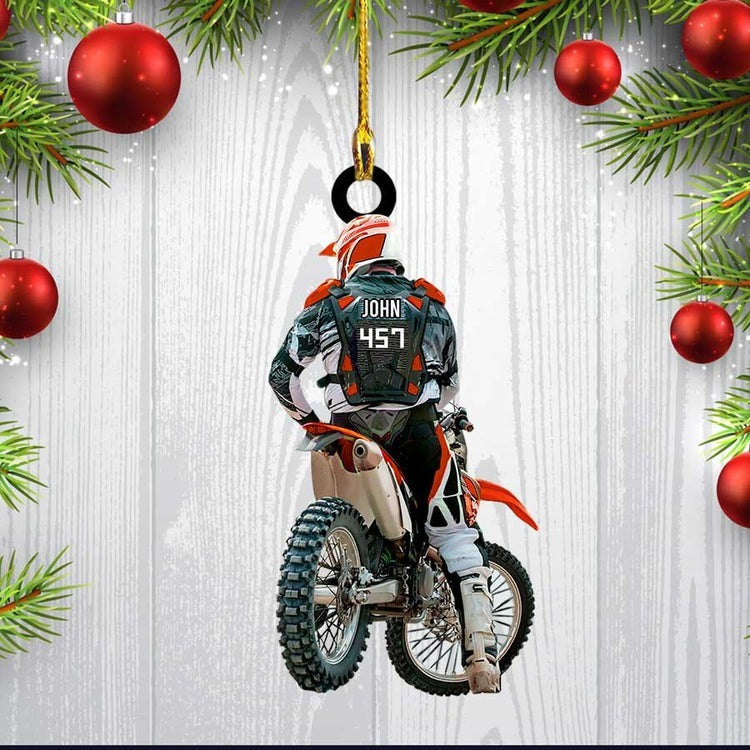 Personalized Motocross Racer Acrylic Keychain, Customized Acrylic Keychain For Motocross Lovers
