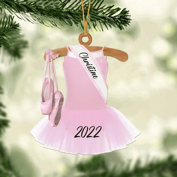 Personalized Ballet Dance Dress Acrylic Ornament, Custom Christmas Ornament Gift For Daughter, Granddaughter
