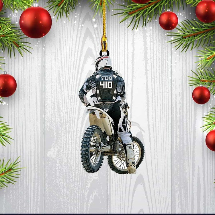 Personalized Motocross Racer Acrylic Keychain, Customized Acrylic Keychain For Motocross Lovers