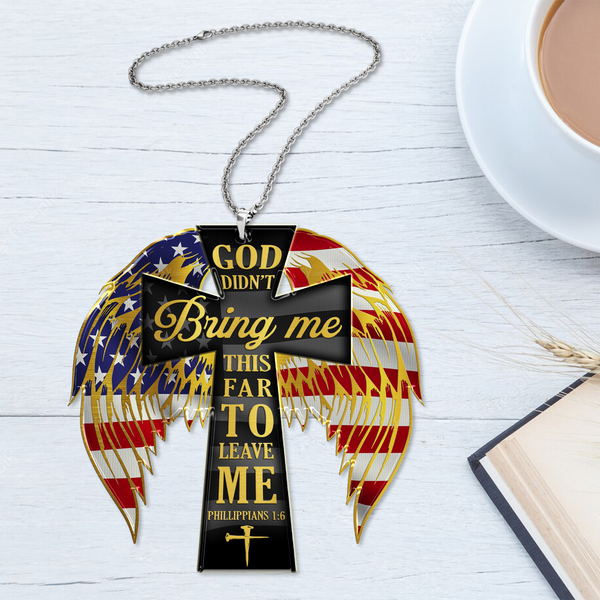 Cross Wings God Bring Me Acrylic Ornament, Perfect Christmas Gift For Family, Friends