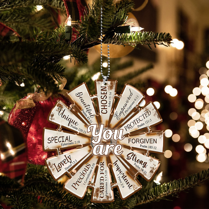 Rusted Windmill You Are Unique Acrylic Car Ornament, Perfect Christmas Gift For Family, Friends, Holiday Decor