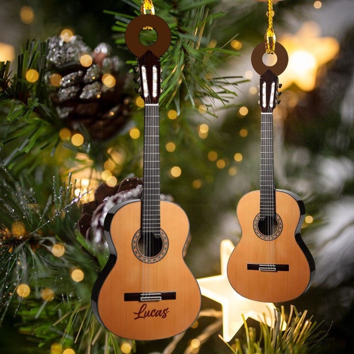Personalized Classic Guitar Custom Name Ornament Christmas Acrylic Custom Shape Ornament For Guitar Players