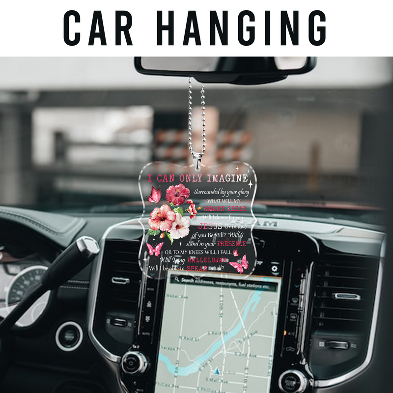 Hibiscus Butterflies I Can Only Imagine Acrylic Ornament, Perfect Christmas Gift For Family, Friends, Holiday Decor