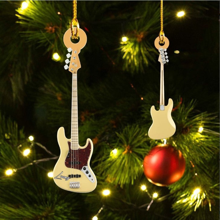 Personalized Classic Guitar Custom Name Ornament Christmas Acrylic Custom Shape Ornament For Guitar Players