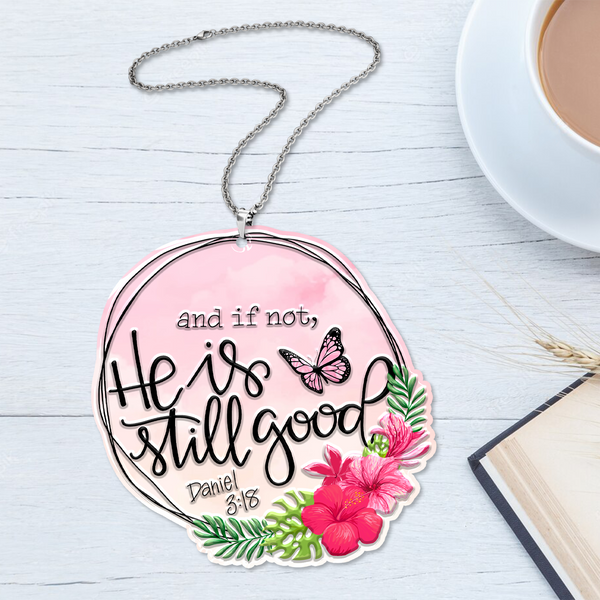 Hibiscus Flower Butterfly He Is Good Acrylic Ornament, Perfect Christmas Gift For Family, Friends