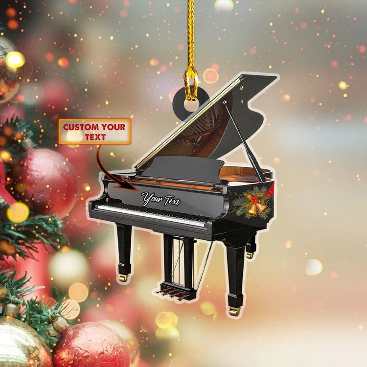 Custom Name Piano Flat Acrylic Ornament, Custom Christmas Ornament Gift For Piano Player