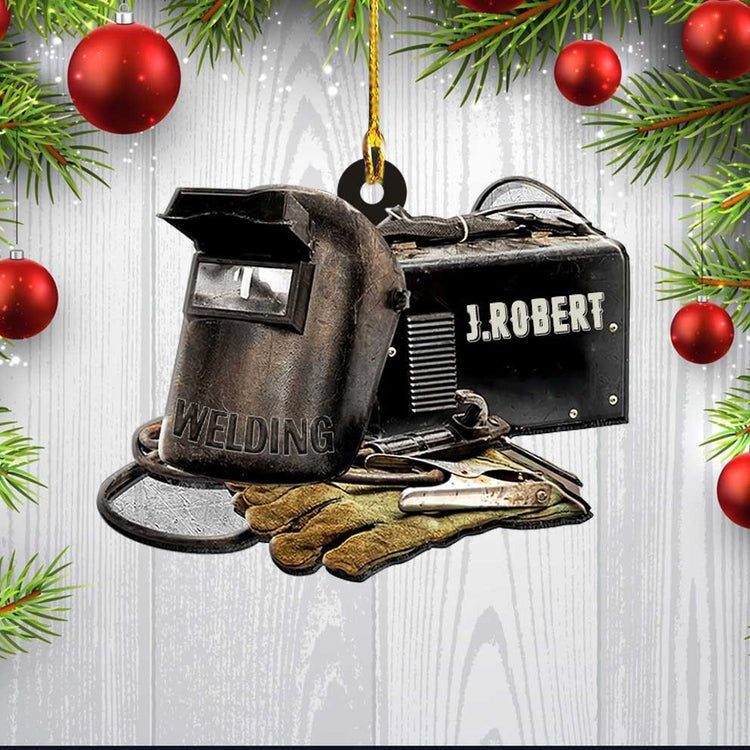 Customized Name Welder Christmas Acrylic Ornament, Custom Christmas Ornament Gift For Welder