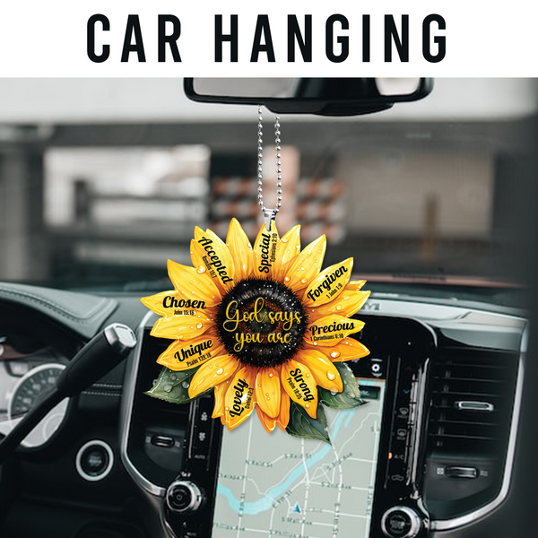 Sunflower God Say You Are Christian Acrylic Ornament, Perfect Christmas Gift For Family, Friends, Holiday Decor