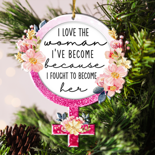 Flower Woman Power Christian Acrylic Ornament, Perfect Christmas Gift For Family, Friends