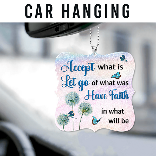 Dandelion Blue Butterfly Have Faith Acrylic Ornament, Perfect Christmas Gift For Family, Friends