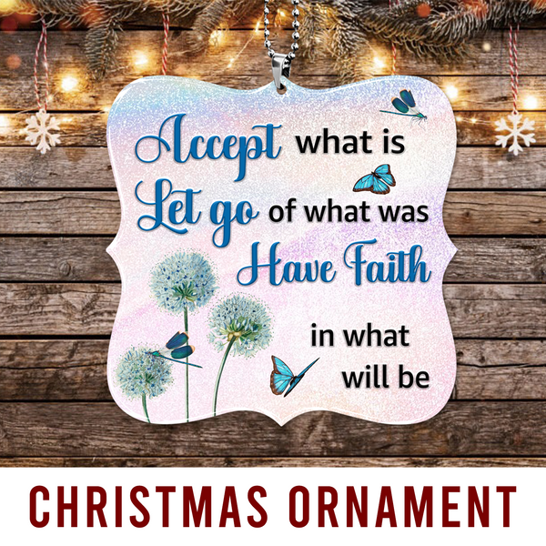 Dandelion Blue Butterfly Have Faith Acrylic Ornament, Perfect Christmas Gift For Family, Friends
