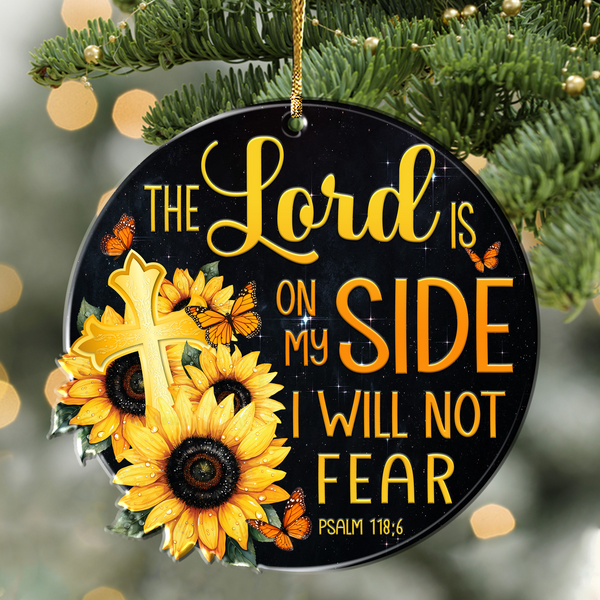 Sunflower Butterfly Cross Symbol The Lord Acrylic Ornament, Perfect Christmas Gift For Family, Friends