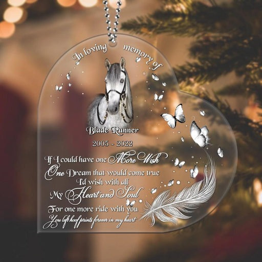 Personalized Horse Memorial Acrylic Ornament In Loving Memory, Custom Memorial Gift For Horse Mom Dad, Horse Lovers