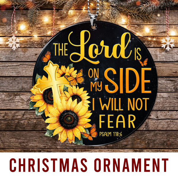 Sunflower Butterfly Cross Symbol The Lord Acrylic Ornament, Perfect Christmas Gift For Family, Friends