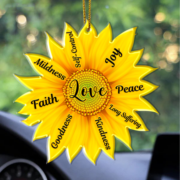 Sunflower Fruit Of The Spirit Christian Acrylic Ornament, Perfect Christmas Gift For Family, Friends