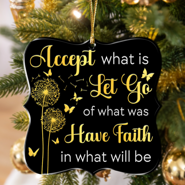Dandelion Butterflies Have Faith Acrylic Ornament, Perfect Christmas Gift For Family, Friends, Holiday Decor