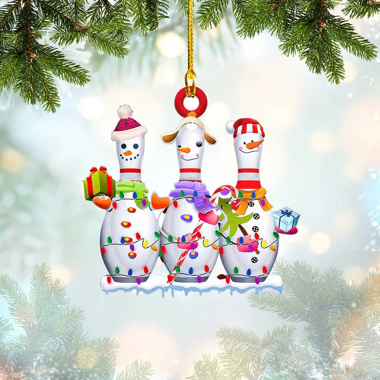 Bowling Christmas Acrylic Ornament For Bowling Lovers - Christmas Gift For Bowling Lovers, Bowlers