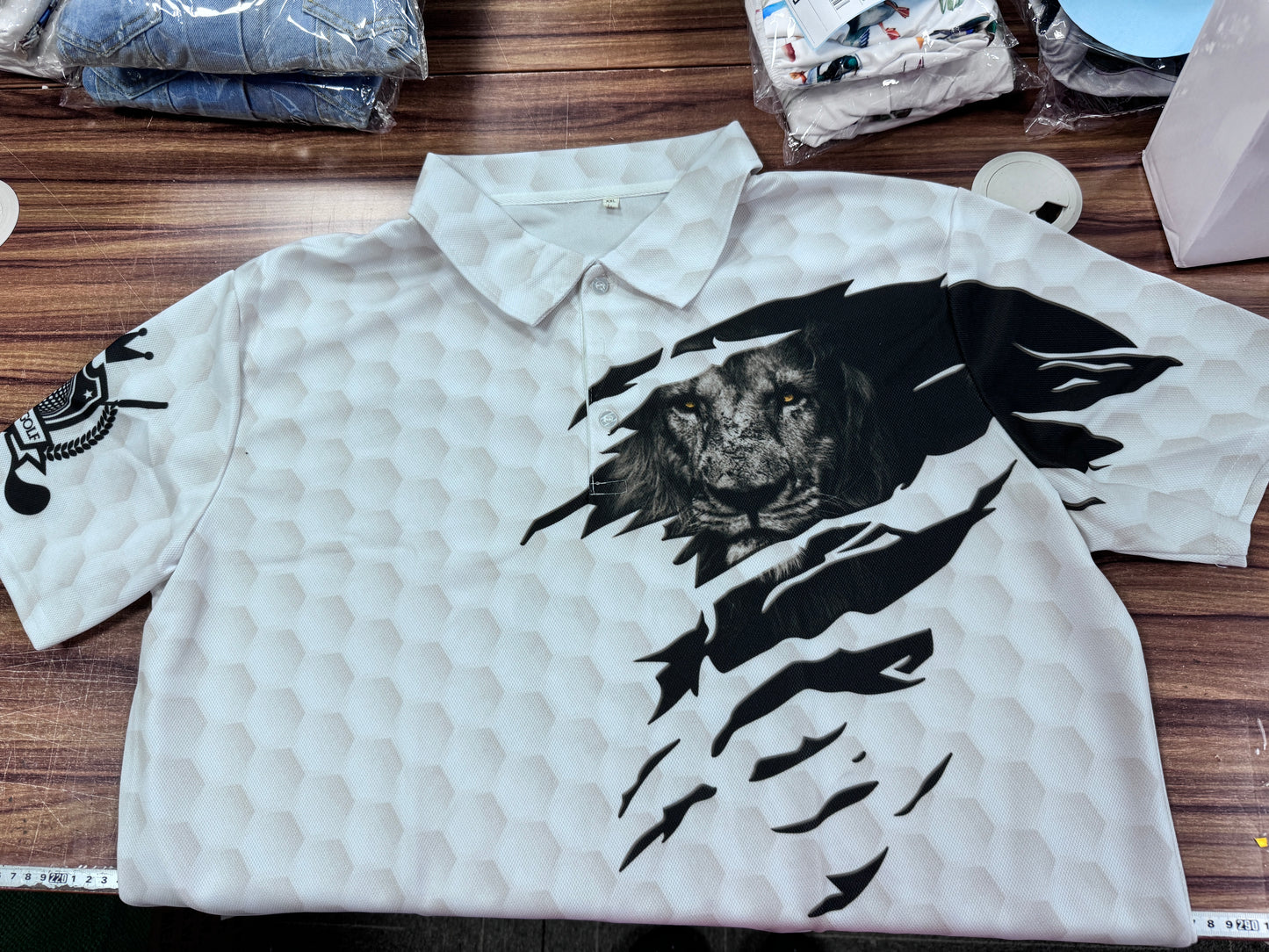 Black And White Lion King Sketching Men Polo Shirt, King Of Swings Lion Golfing Polo Shirt, Best Golf Shirt For Male