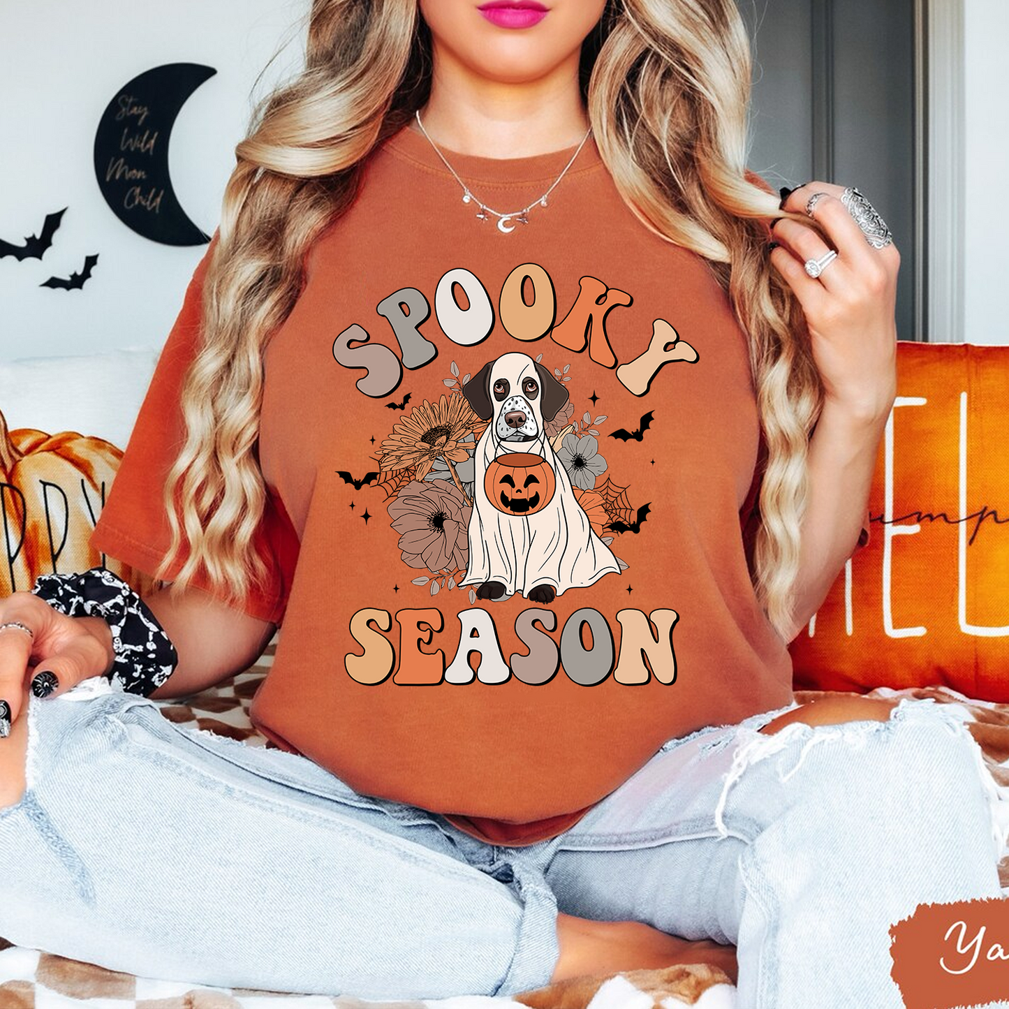 German Shepherd Spooky Season Shirt, German Shepherd Ghost Shirt, German Shepherd Halloween Shirt, Spooky Season Dog Shirt, German Shepherd