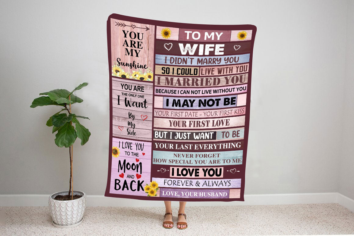 Gift For Wife, Couple Blanket, I Married You Blanket, You Are The Only One I Want By My Side Blanket - Valentine, Christmas, Wedding Anniversary Fleece Blanket