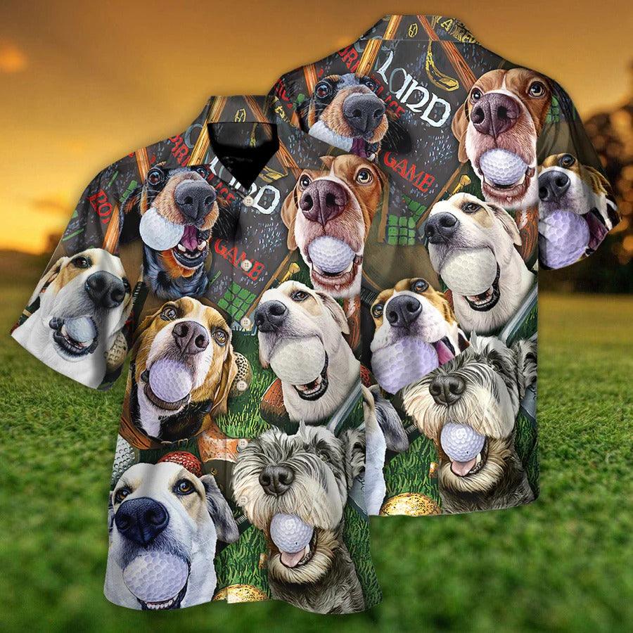 Gof Hawaiian Shirts - Golf Beach Sports, Cute Dogs Beach Hawaiian Shirt For Summer - Perfect Gift For Men, Golfer, Dog Lovers - Cerigifts