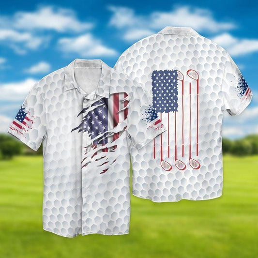 Golf Aloha Hawaiian Shirts For Summer, USA Flag Independence Day Golf Sports Hawaiian Shirt For Men Women, 4th July Gift For Golf Team Lovers, Golfer - Cerigifts