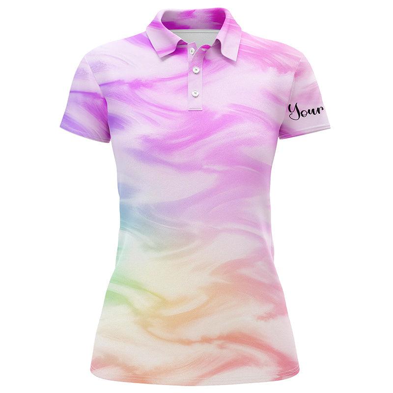 Golf Custom Name Women Polo Shirt, Colorful Watercolor Paint Personalized Women Polo Shirts, Golf Tops, Perfect Gift For Ladies, Golf Lovers, Golfers - Cerigifts