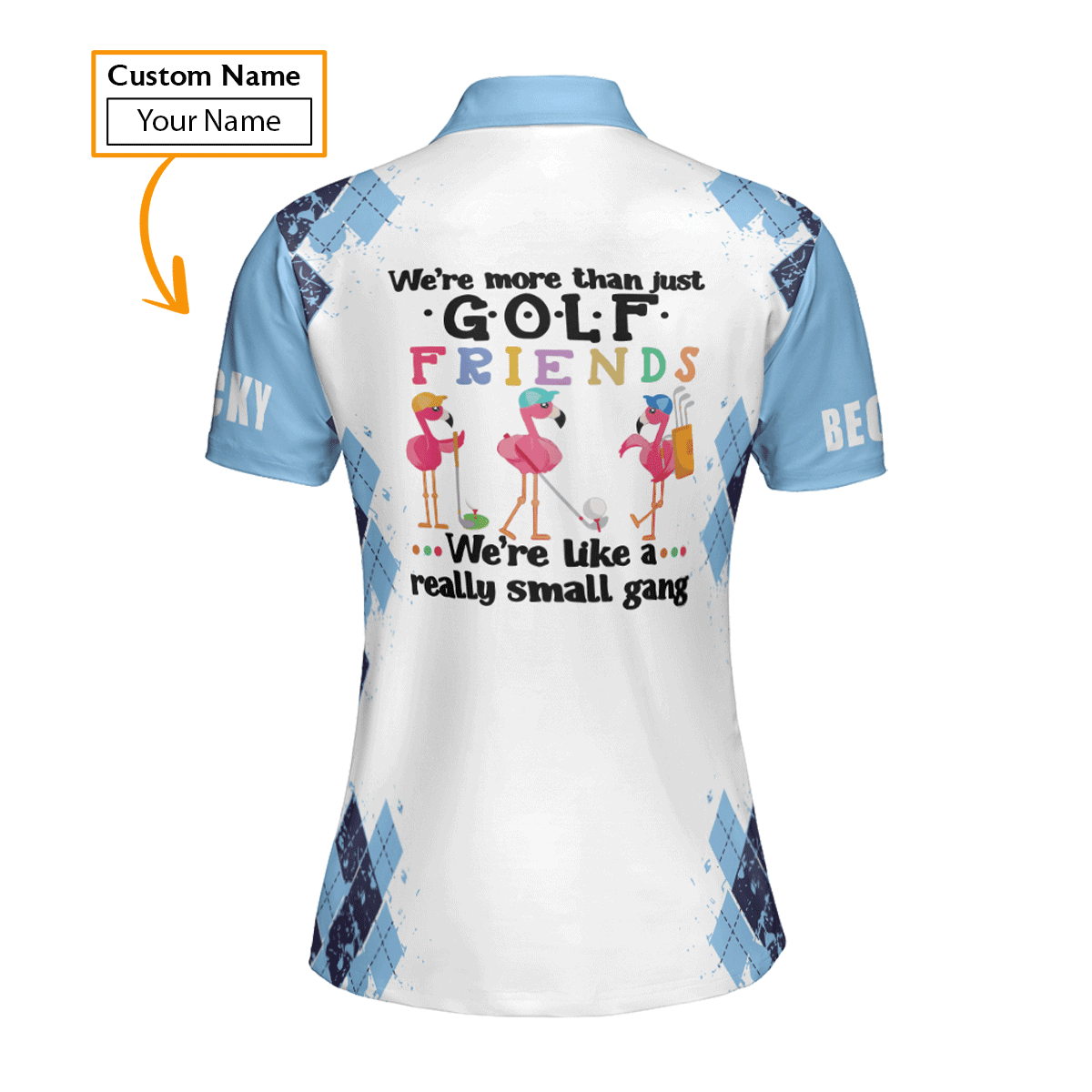 Golf Custom Name Women Polo Shirt, Light Blue Flamingo Play Golf Golf Friend Personalized Women Polo Shirt - Gift For Ladies, Golf Lovers, Golfers - Cerigifts