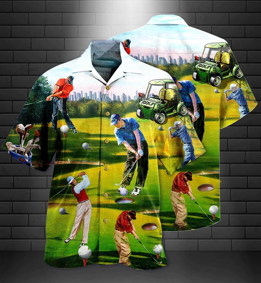 Golf Hawaiian Shirt - Golf Swing Hawaiian Shirt For Summer, Golf Cart - Perfect Gift For Men, Golfers, Golf Lovers - Cerigifts