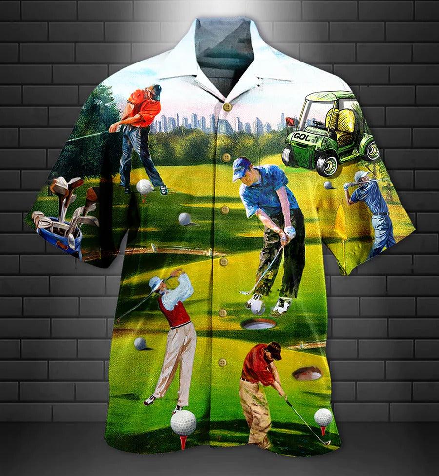 Golf Hawaiian Shirt - Golf Swing Hawaiian Shirt For Summer, Golf Cart - Perfect Gift For Men, Golfers, Golf Lovers - Cerigifts