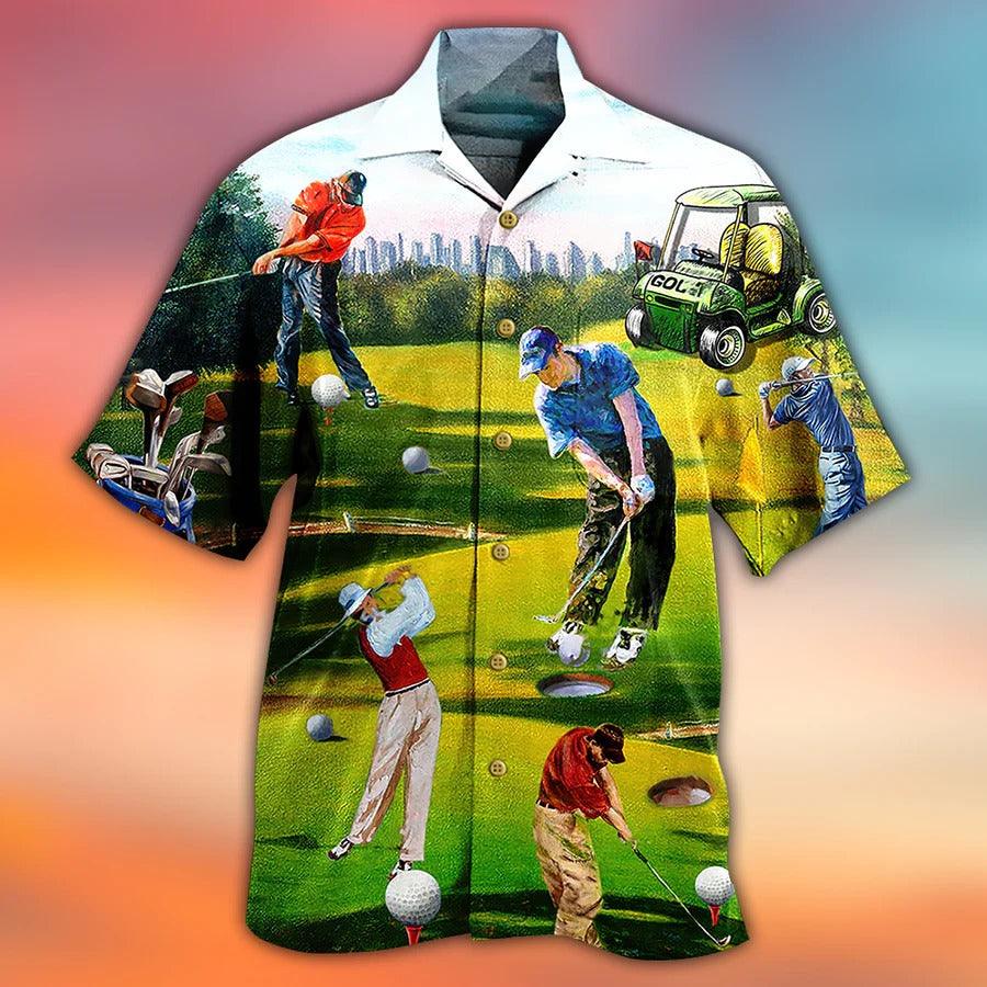 Golf Hawaiian Shirt - Golf Swing Hawaiian Shirt For Summer, Golf Cart - Perfect Gift For Men, Golfers, Golf Lovers - Cerigifts