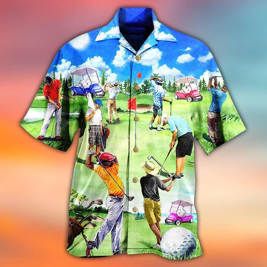 Golf Hawaiian Shirts - Golf Eat Sleep Golf Repeat Hawaiian Shirts - Perfect Gift For Men, Golfers, Golf Lovers - Cerigifts