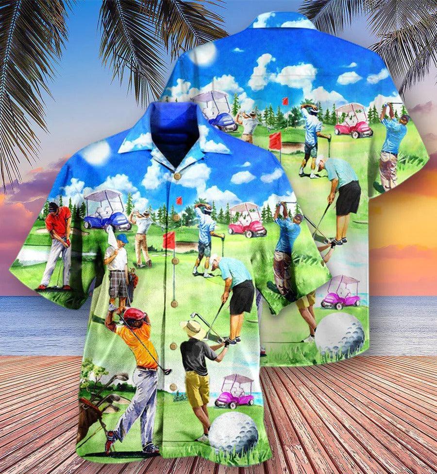 Golf Hawaiian Shirts - Golf Eat Sleep Golf Repeat Hawaiian Shirts - Perfect Gift For Men, Golfers, Golf Lovers - Cerigifts