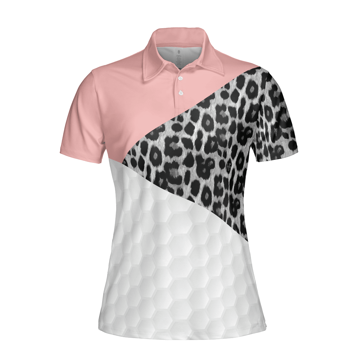 Golf Women Polo Shirt, Golf Ball Texture With Leopard Pattern Golf Women Polo Shirts, Golfing Gift For Ladies, Female Golfers, Golf Lovers - Cerigifts