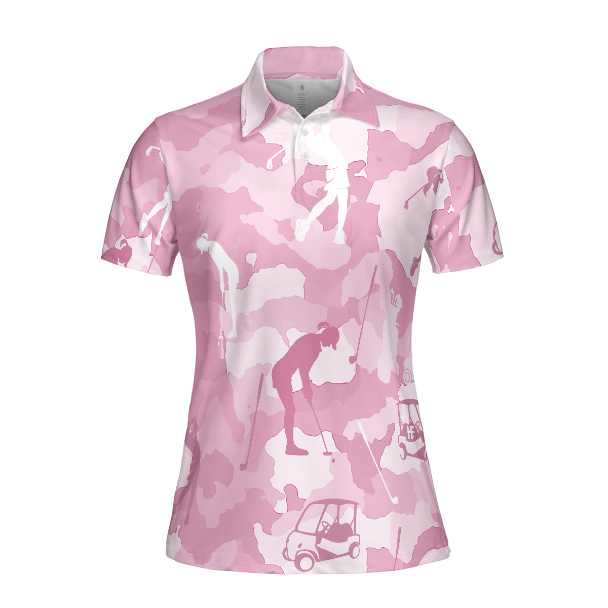 Golf Women Polo Shirt, Golf Girl Camouflage Pink And Light Pink Camo Women Polo Shirts, Cool Golf Gift For Female Golfers, Ladies, Golf Lovers - Cerigifts
