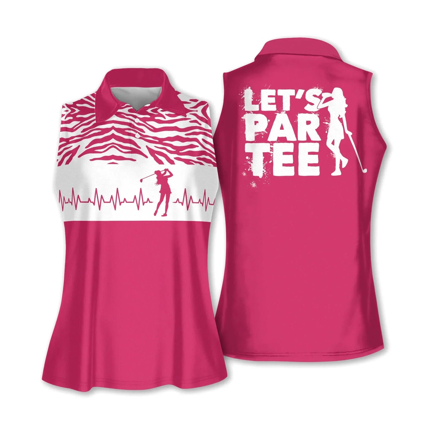 Golf Women Polo Shirt, Let Par Tee Golf Girl Heartbeat Multicolor Women Polo Shirt - Gift For Mother's Day, Golfers, Female, Golf Lover - Cerigifts