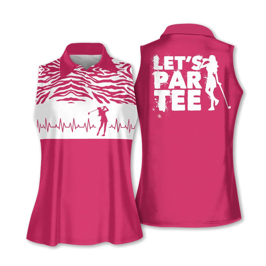 Golf Women Polo Shirt, Let Par Tee Golf Girl Heartbeat Multicolor Women Polo Shirt - Gift For Mother's Day, Golfers, Female, Golf Lover - Cerigifts