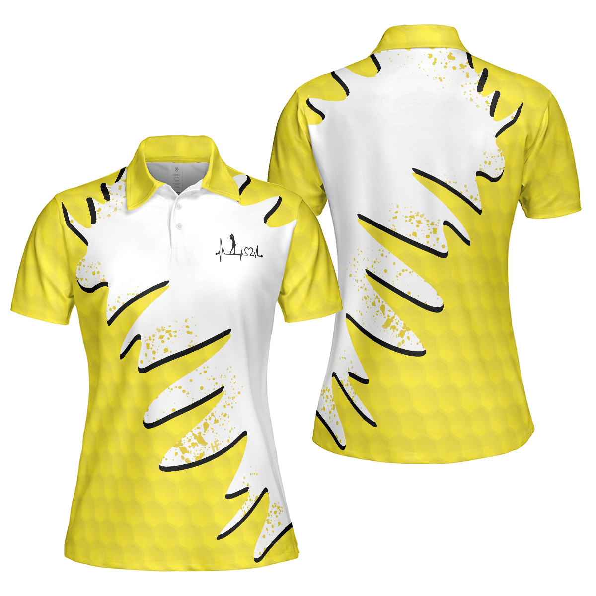 Golf Women Polo Shirt, Sporty And Cute Golf Girl Golf Women Polo Shirts, White And Yellow Golf Shirt For Ladies - Perfect Gift For Golfer, Golf Lovers - Cerigifts