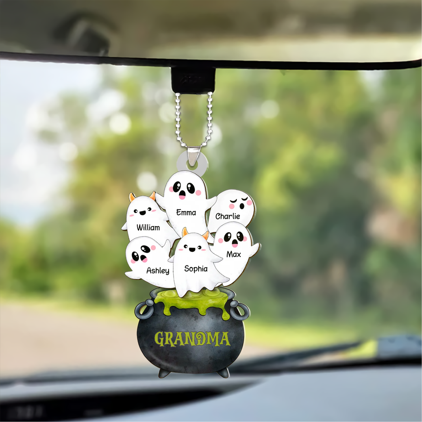 Grandma Potion Pot Boo Grandkids Personalized Acrylic Ornament, Best Halloween Decor Gift For Grandma, Nana, Mom