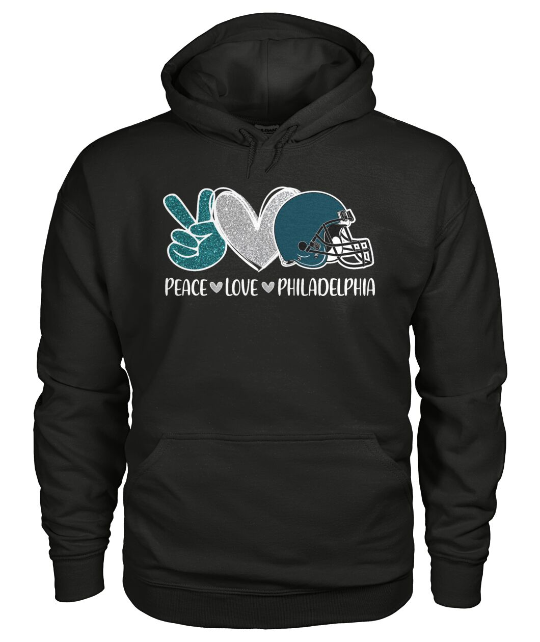 Philadelphia American Football Peace Black Forest Green T-Shirts, Football Outfit For Men Women Family Love Philadelphia Football Sport