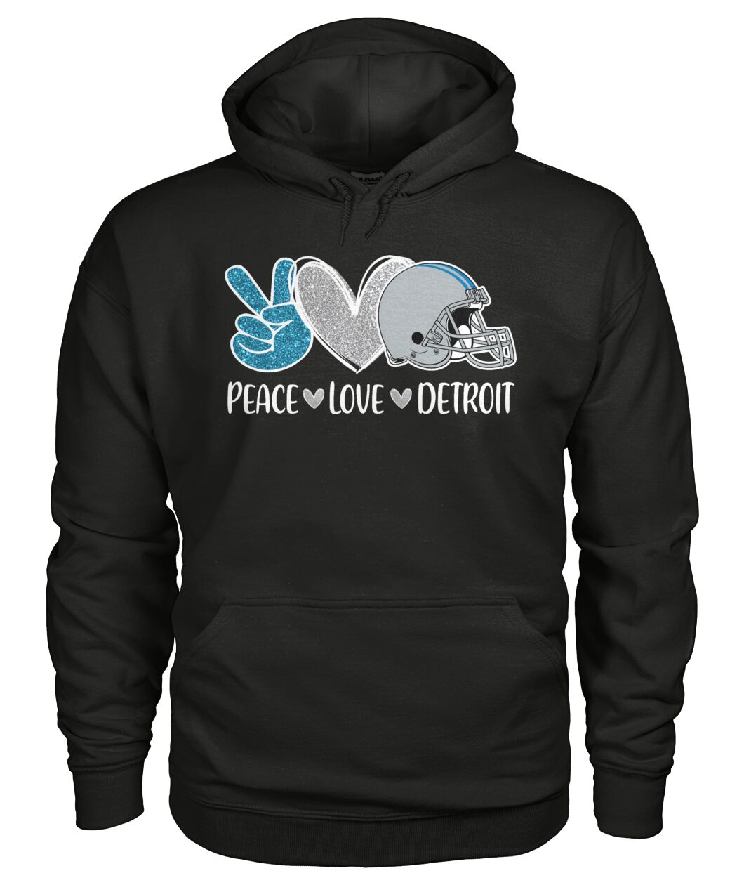 Detroit American Football Peace Silver Blue Sweatshirts, Perfect Outfit For Men Women Family Love Detroit Football Sport Lovers