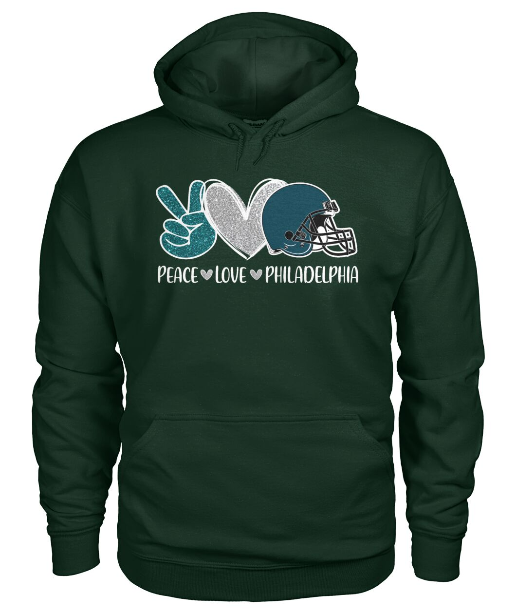 Philadelphia American Football Peace Black Forest Green T-Shirts, Football Outfit For Men Women Family Love Philadelphia Football Sport