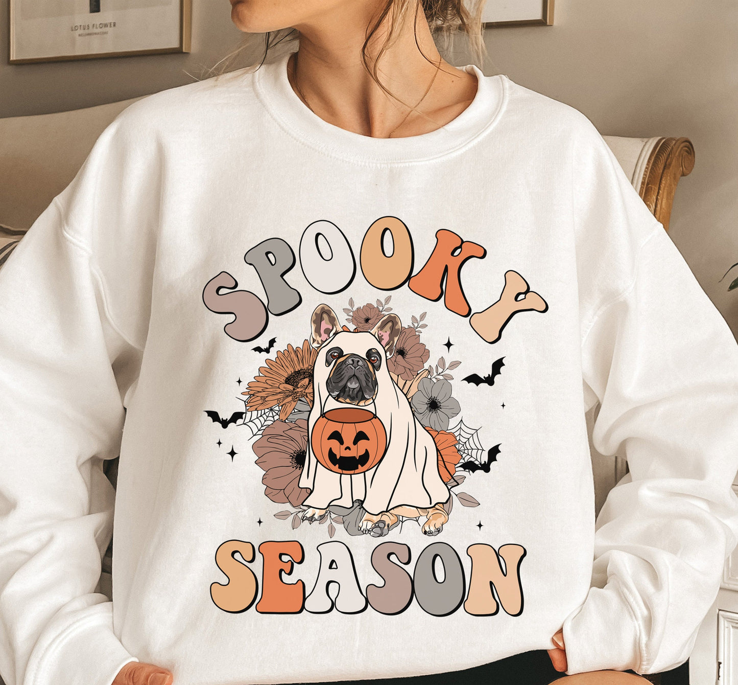 French Bulldog Spooky Season Shirt, French Bulldog Ghost Shirt, French Bulldog Halloween Shirt, Frenchie Dog Lover, Spooky Season Dog Shirt